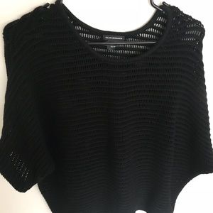 Club Monaco dolman knit leather sleeve sweater
